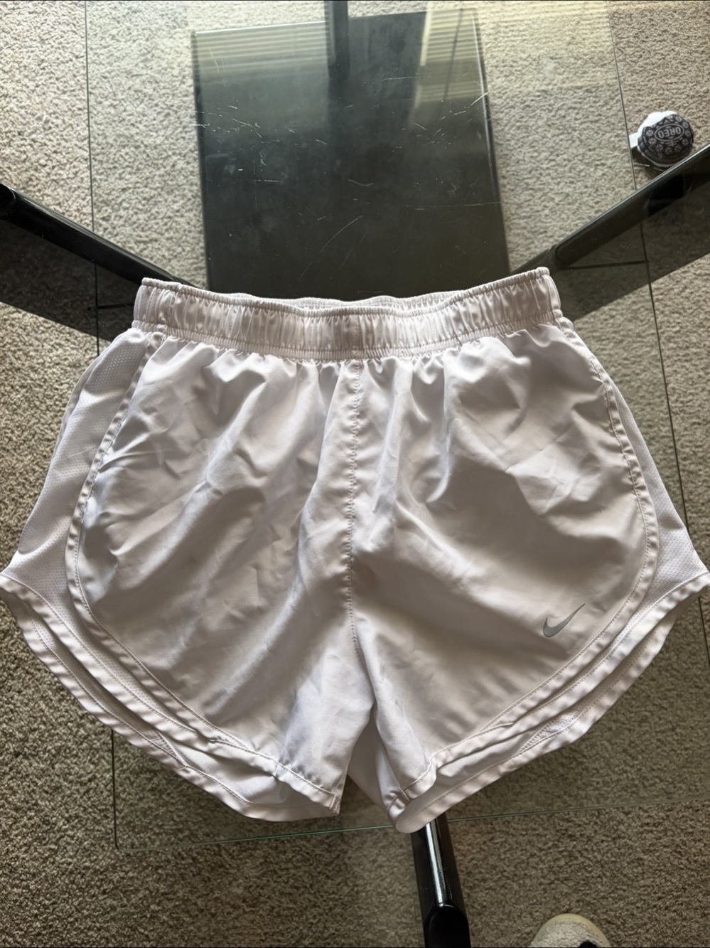 Nike Tempo Running Shorts Athletic Shorts in White Size Medium